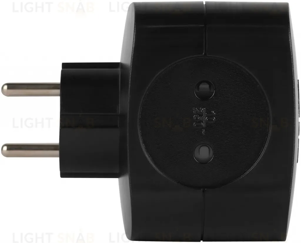 Разветвитель электрический ЭРА SP-4-3USBAC-B на 4 розетки + 3 USB A+C со шторками 10А черный Б0069084 Б0069084