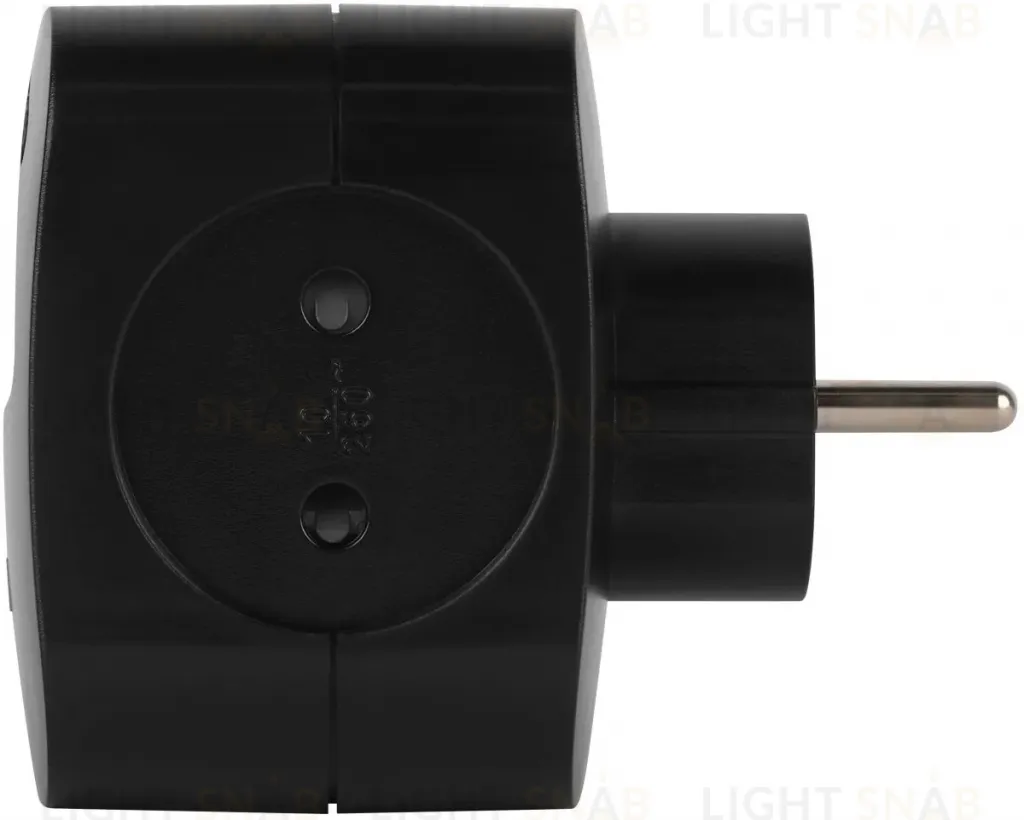 Разветвитель электрический ЭРА SP-4-3USBAC-B на 4 розетки + 3 USB A+C со шторками 10А черный Б0069084 Б0069084