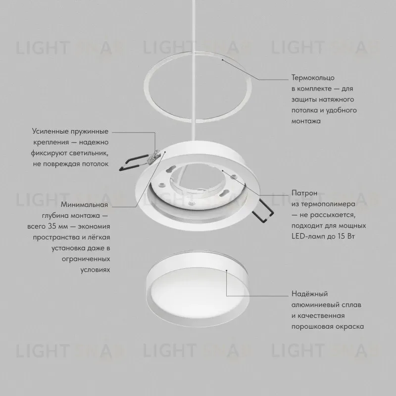 Встраиваемый светильник Denkirs Ratio DK-DH2000-WH DK-DH2000-WH
