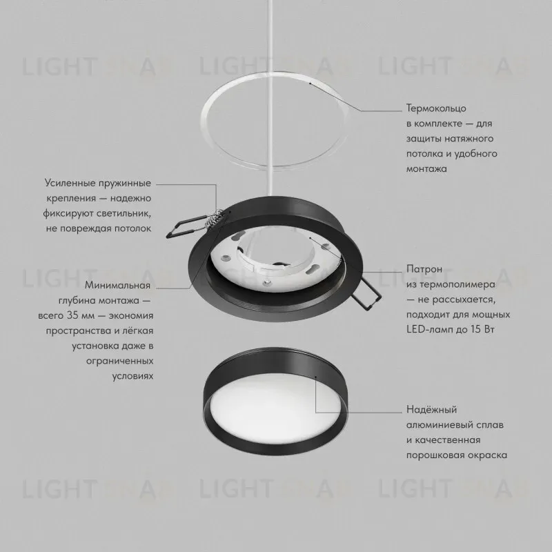 Встраиваемый светильник Denkirs Ratio DK-DH2000-BK DK-DH2000-BK