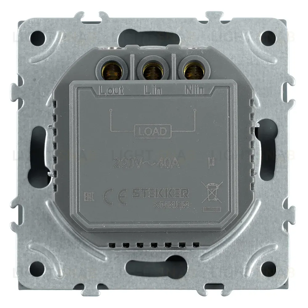 Выключатель карточный Stekker Эмили RSW40-5114-10 платиново-серый, soft touch 50699 50699