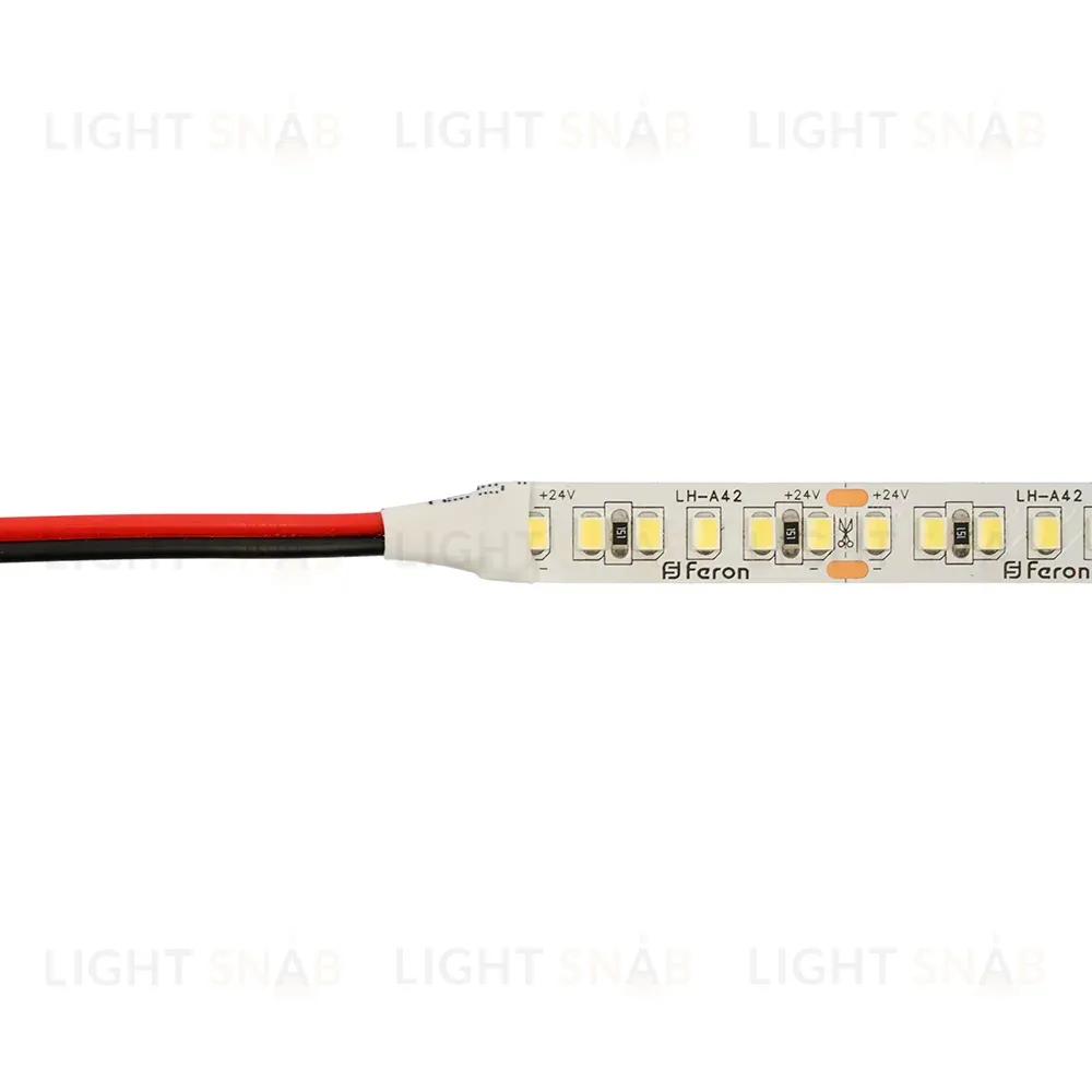 Светодиодная лента 24V Feron LS502, 180*SMD2835, 16W/m, IP20, 6000К (холодный белый) 53091 53091