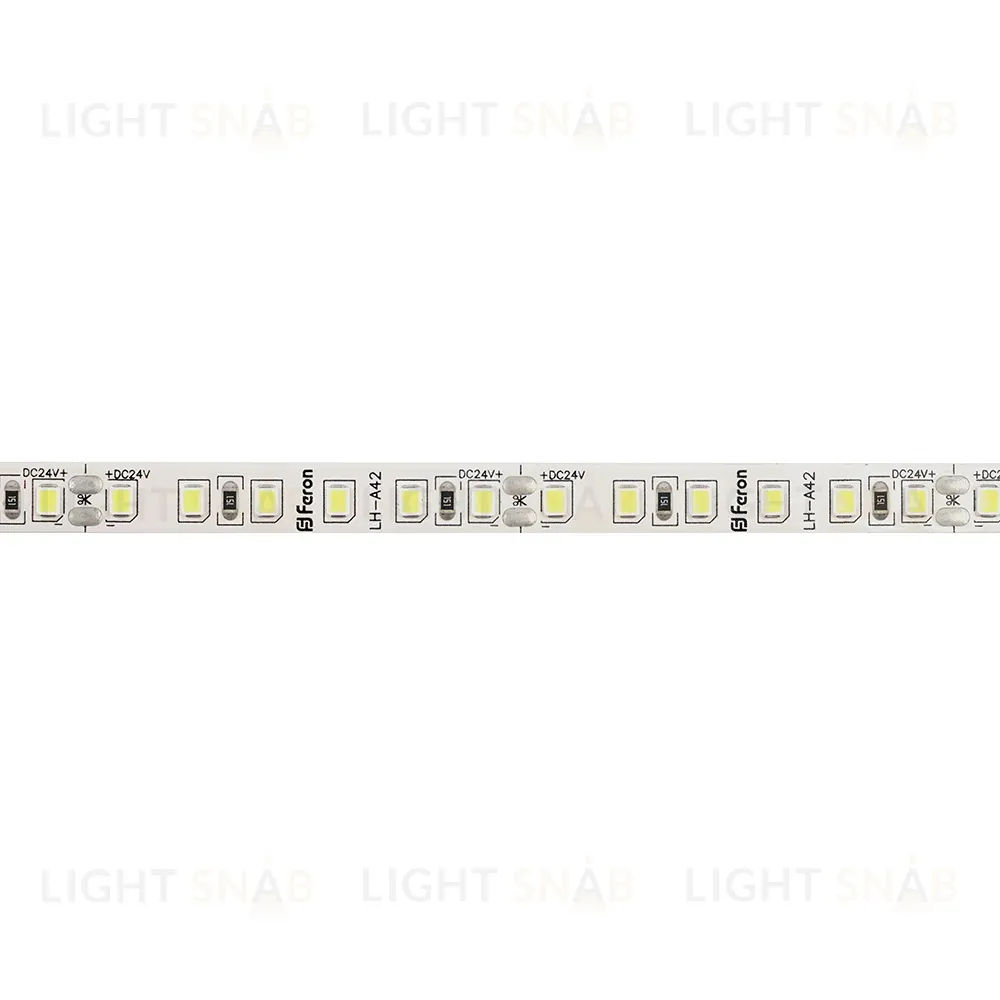 Светодиодная лента 24V Feron LS501, 120*SMD2835, 11W/m, IP20, 6000К (холодный белый) 53088 53088