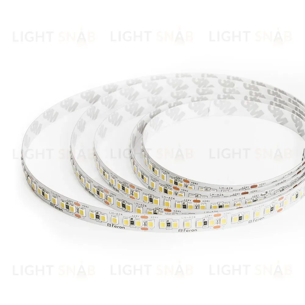 Светодиодная лента 24V Feron LS502, 180*SMD2835, 16W/m, IP20, 3000К (теплый белый) 53089 53089