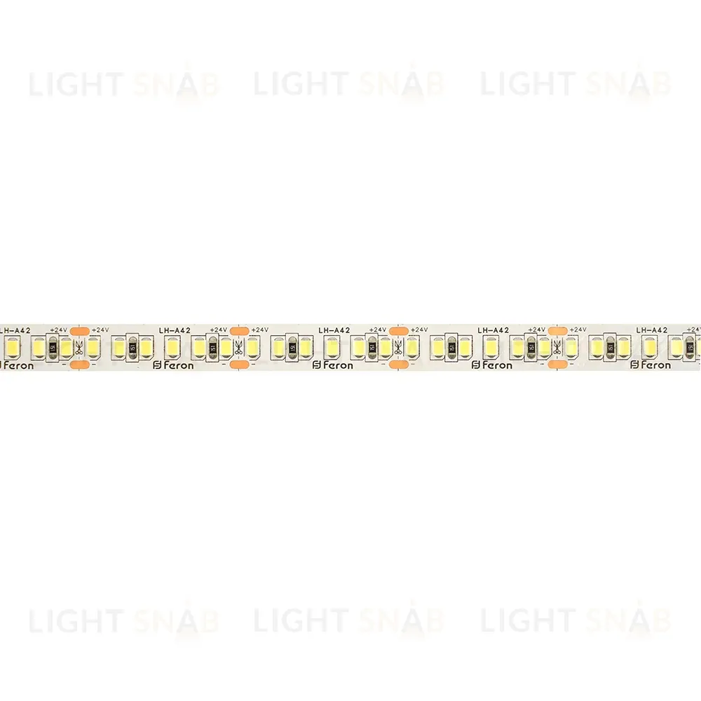 Светодиодная лента 24V Feron LS502, 180*SMD2835, 16W/m, IP20, 3000К (теплый белый) 53089 53089