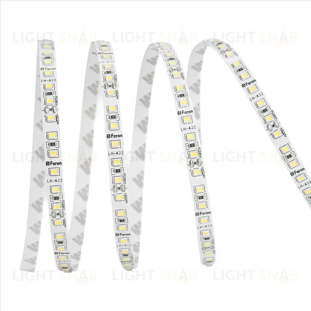 Светодиодная лента 24V Feron LS501, 120*SMD2835, 11W/m, IP20, 3000К (теплый белый) 53086 53086