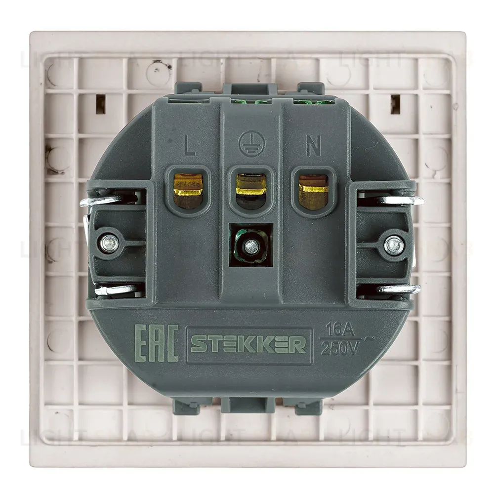 Розетка 1-местная Stekker 250В 16А Мия RST16-3112-08 50485 50485