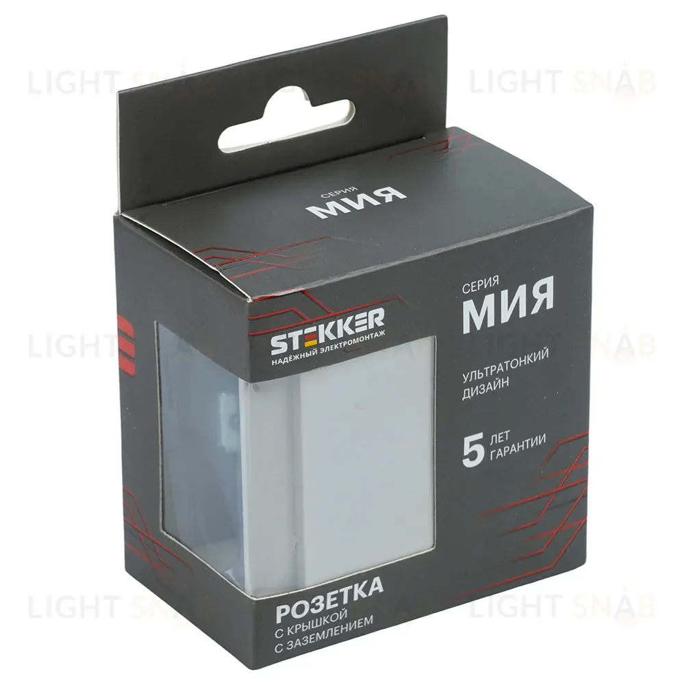 Розетка 1-местная Stekker 250В 16А Мия RST16-3112-08 50485 50485