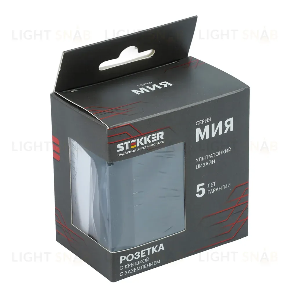 Розетка 1-местная Stekker 250В 16А Мия RST16-3112-05 50455 50455