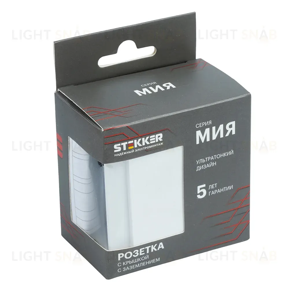 Розетка 1-местная Stekker 250В 16А Мия RST16-3112-01 50441 50441
