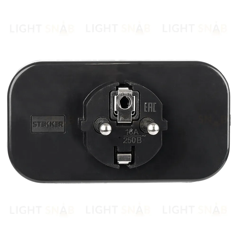 Разветвитель сетевой 2-местный Stekker 250V 16A ABS ADP16-22-20 50680 50680