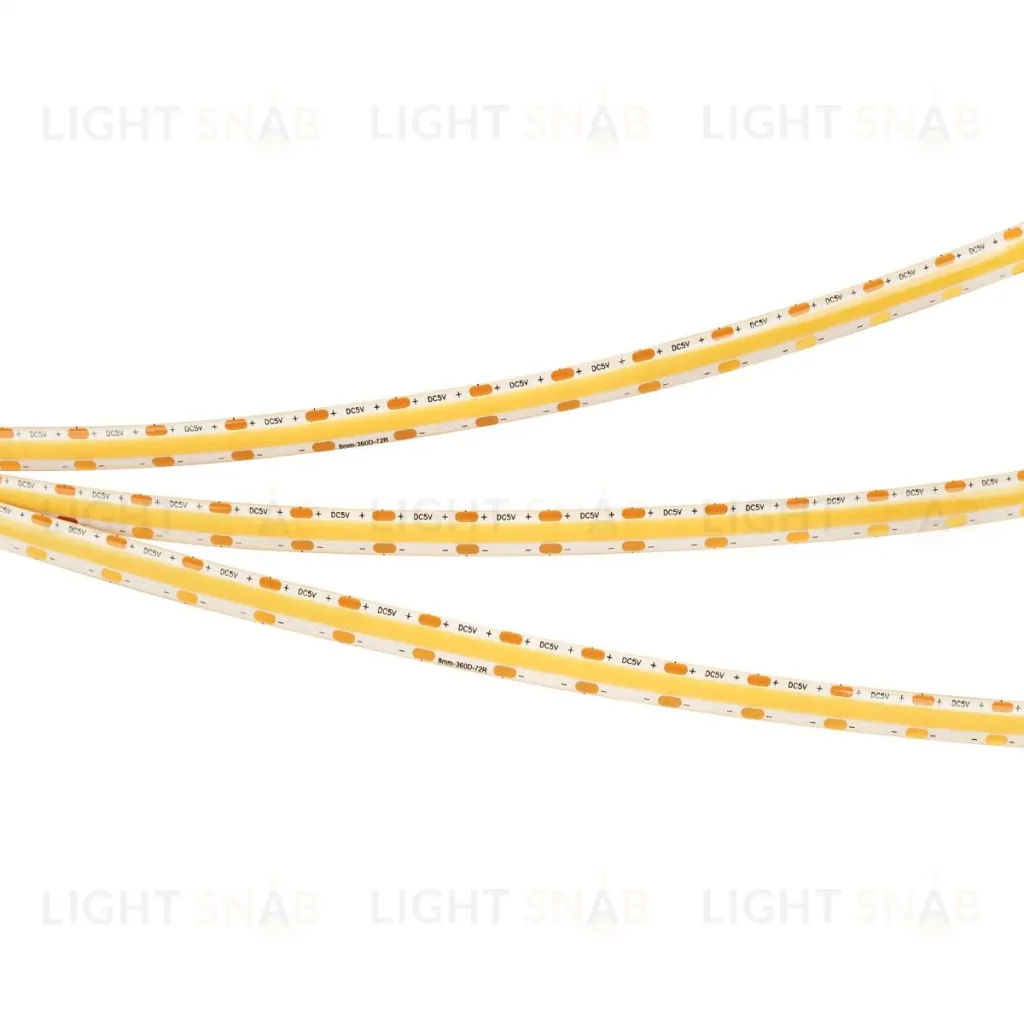 Светодиодная лента Arlight герметичная COB-SE-X360-8mm 5V Warm3000 (5 W/m, IP65, 5m)  041709(1) 041709(1)