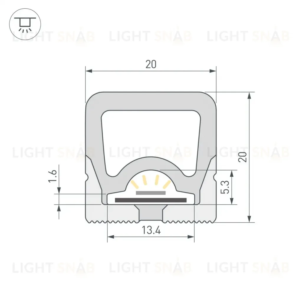 Силиконовый профиль Arlight WPH-FLEX-2020-TOP-S13-20m WHITE (Силикон) 062837 062837