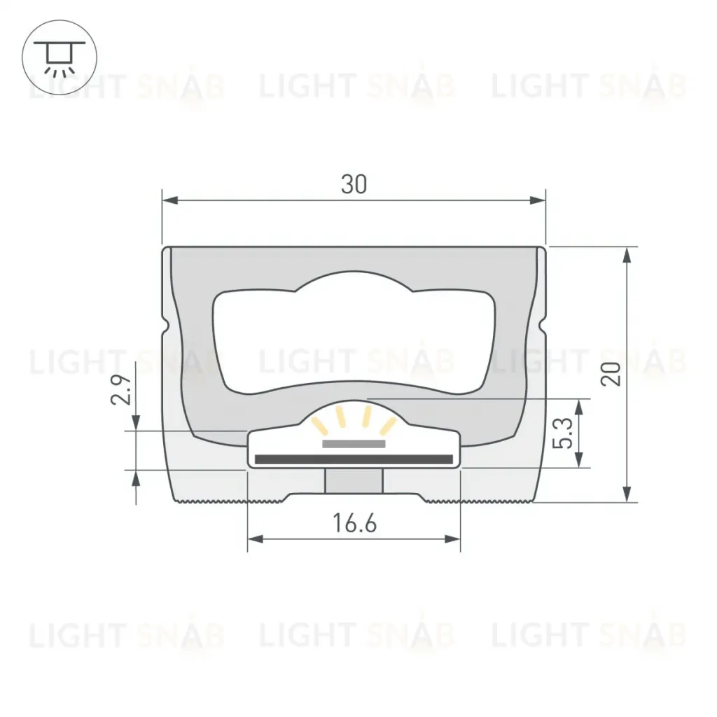 Силиконовый профиль Arlight WPH-FLEX-3020-TOP-S16-10m WHITE (Силикон) 062838 062838
