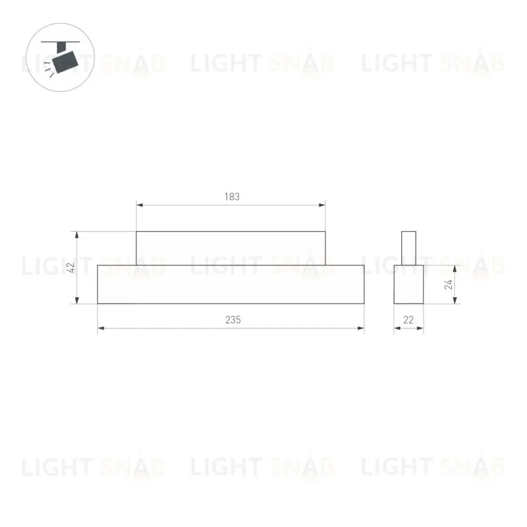 Трековый магнитный светильник Arlight MAG-ORIENT-FLAT-L235-8W Warm3000 (BK, 100 deg, 48V, DALI) (IP20 Металл) 033824(1) 033824(1)