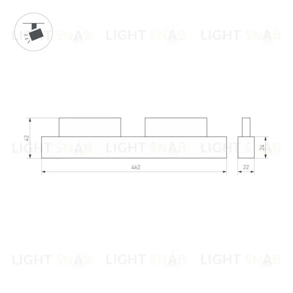 Трековый магнитный светильник Arlight MAG-ORIENT-FLAT-L465-16W Warm3000 (WH, 100 deg, 48V) (IP20 Металл) 035842(1) 035842(1)