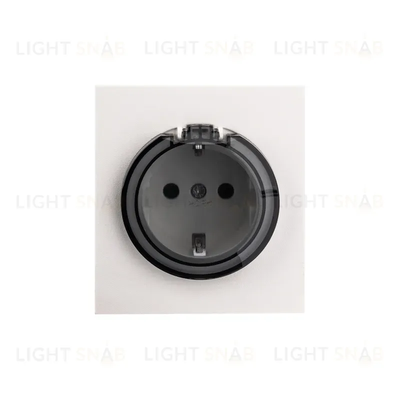 Розетка STRONG 1-ая с/з с/у, со шторками и крышкой 16А жемчуг KRANZ KR-78-0702-4 KR-78-0702-4