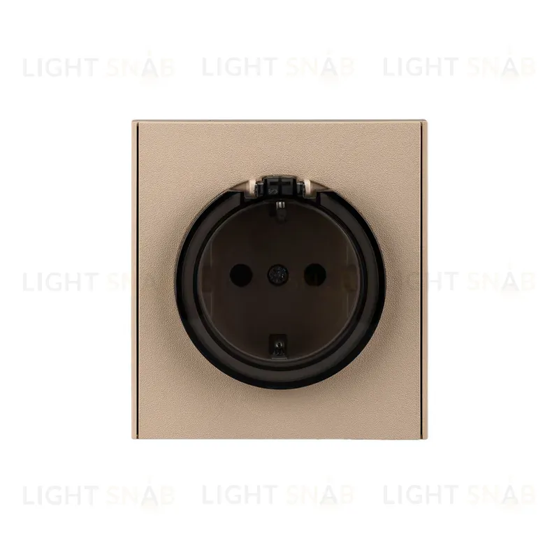 Розетка STRONG 1-ая с/з с/у, со шторками и крышкой 16А шелк KRANZ KR-78-0702-8 KR-78-0702-8