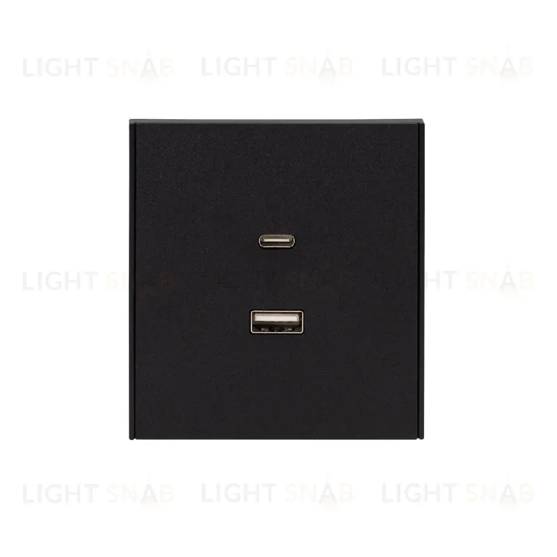 Розетка STRONG USB-A+Type-C 3А с функцией быстрой зарядки антрацит KRANZ KR-78-0734-5 KR-78-0734-5