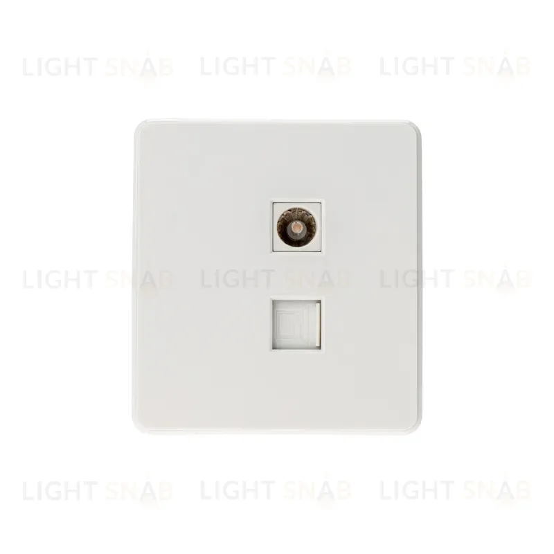 Розетка ROUND компьютерная RJ45 кат6 + TV с/у перламутр KRANZ KR-78-0722-1 KR-78-0722-1