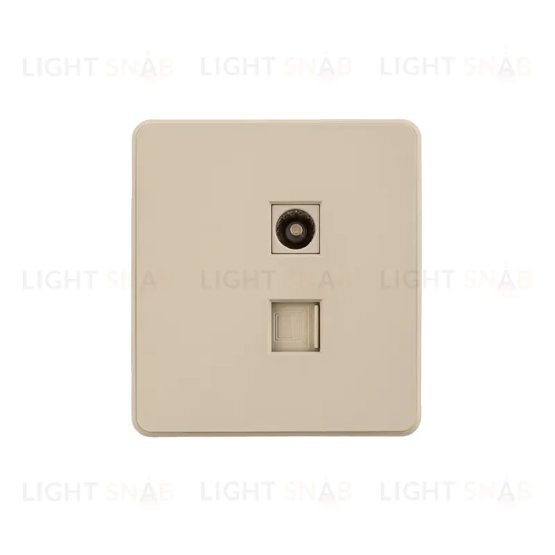 Розетка ROUND компьютерная RJ45 кат6 + TV с/у шелк KRANZ KR-78-0722-7 KR-78-0722-7