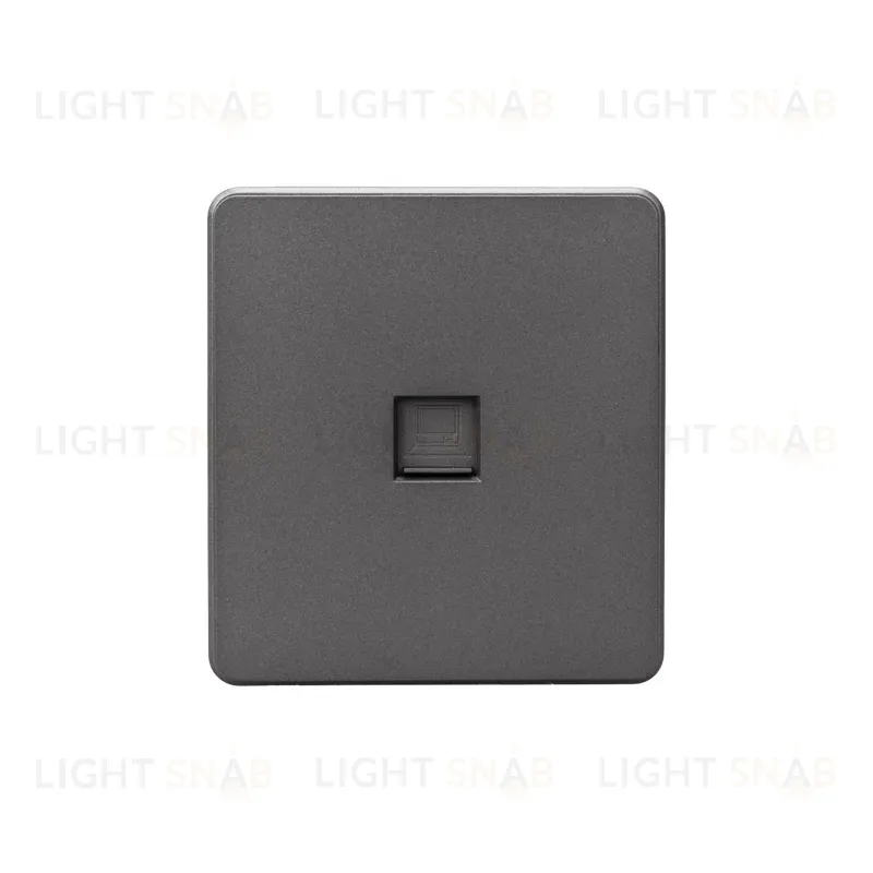 Розетка ROUND компьютерная RJ45 кат6 с/у титан KRANZ KR-78-0724-2 KR-78-0724-2