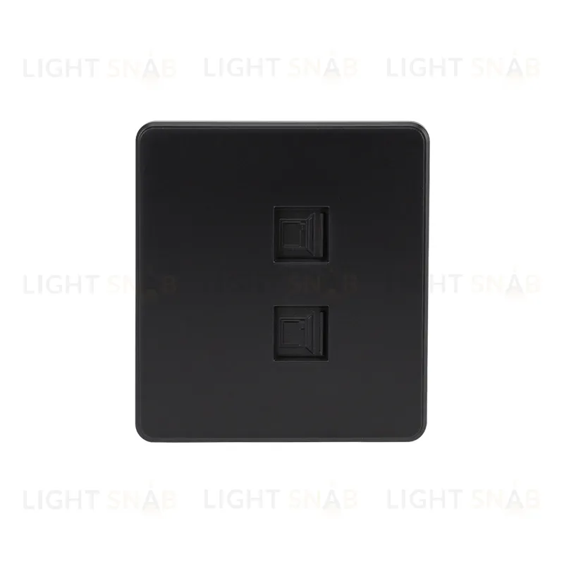 Розетка ROUND компьютерная двойная RJ45+RJ45 кат6 с/у оникс KRANZ KR-78-0725-3 KR-78-0725-3