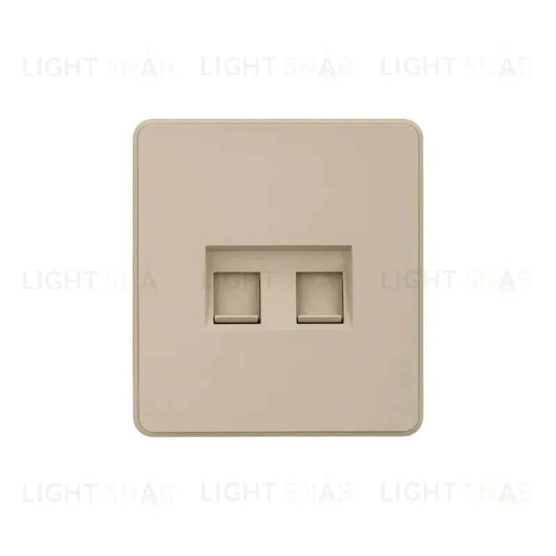 Розетка ROUND компьютерная двойная RJ45+RJ45 кат6 с/у шелк KRANZ KR-78-0725-7 KR-78-0725-7