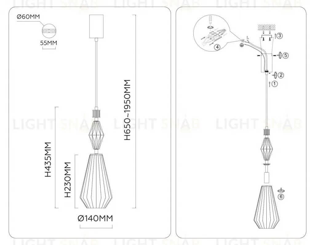 Подвесной светильник Ambrella Light High Light Ceramo Modern LH53181 LH53181