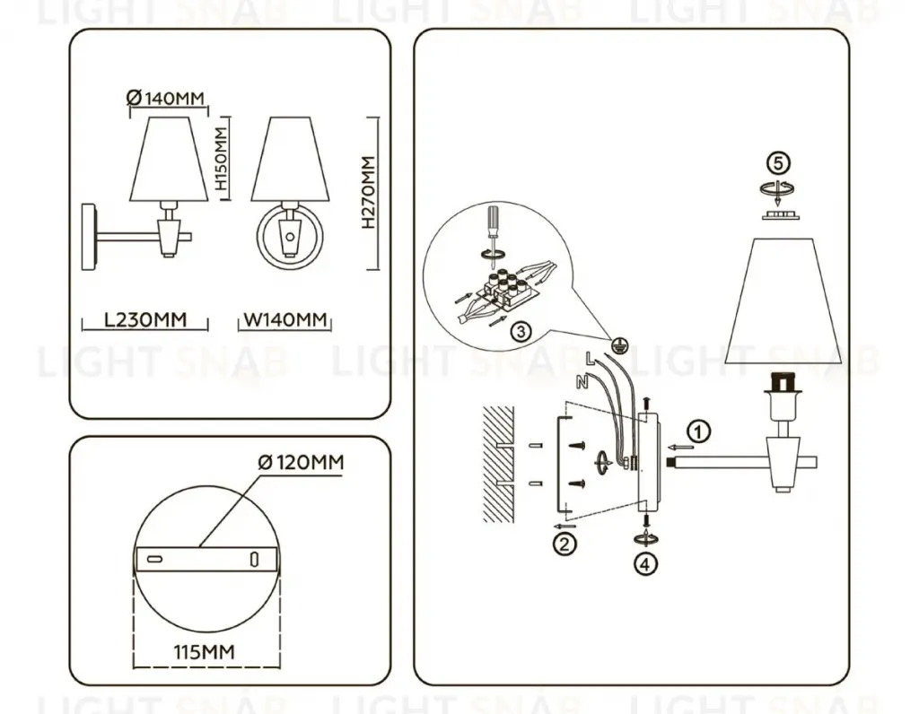 Бра Ambrella Light High Light Ceramo Classic LH75047 LH75047