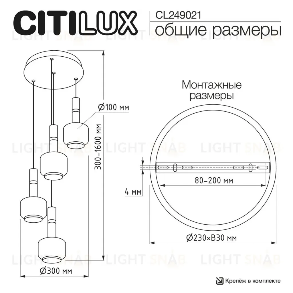 Подвесной светильник Citilux Lass CL249021 CL249021