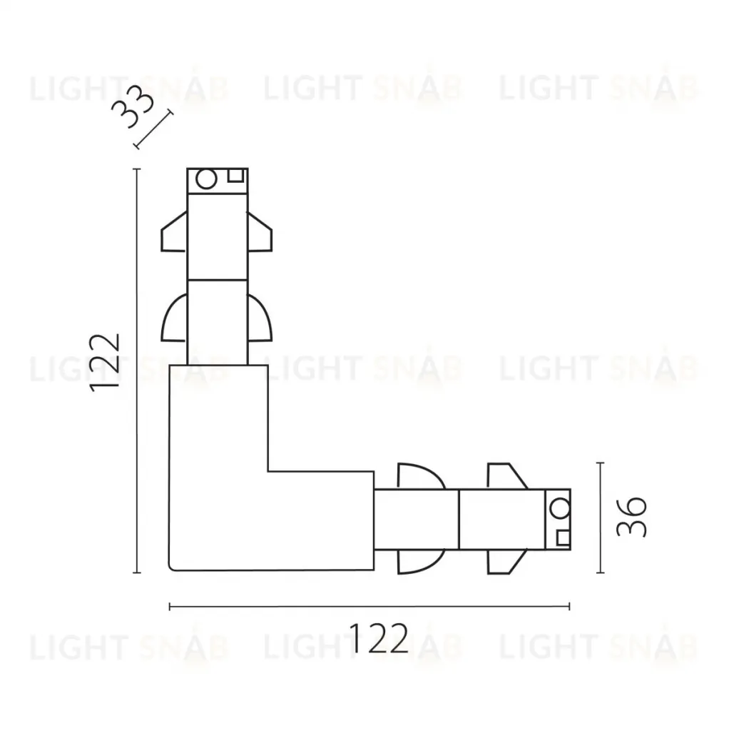 Соединение угловое перекидное с подводом питания к треку 5040xx-DALI Lightstar Quattro/DALI/ 504126-DALI 504126-DALI