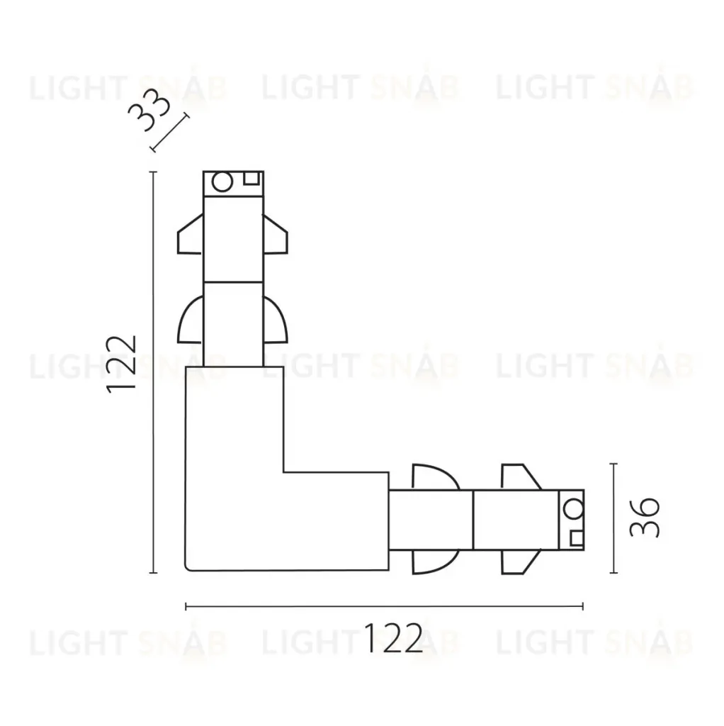 Соединение угловое перекидное с подводом питания к треку 5040xx-DALI Lightstar Quattro/DALI/ 504127-DALI 504127-DALI