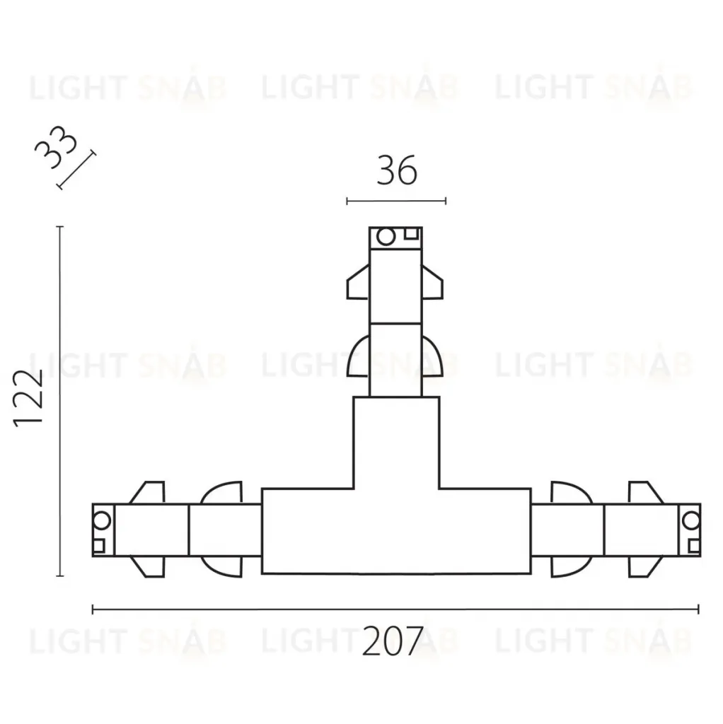 Соединение тройное перекидное с подводом питания к треку 5040xx-DALI (правое) Lightstar Quattro/DALI/ 504136-DALIR 504136-DALIR