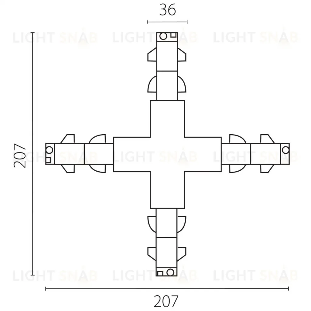 Соединение крестовое с подводом питания к треку 5040xx-DALI Lightstar Quattro/DALI/ 504146-DALI 504146-DALI