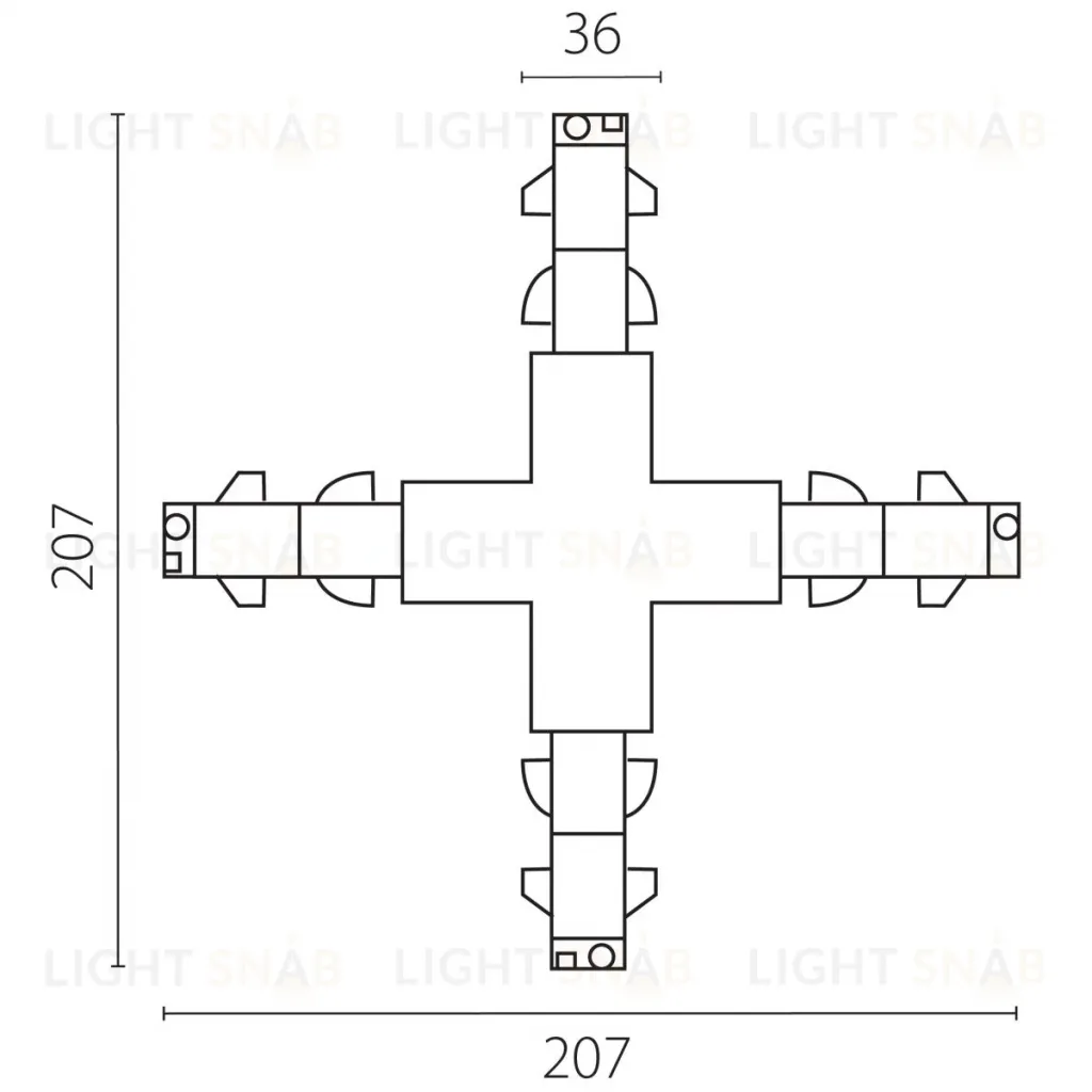 Соединение крестовое с подводом питания к треку 5040xx-DALI Lightstar Quattro/DALI/ 504147-DALI 504147-DALI
