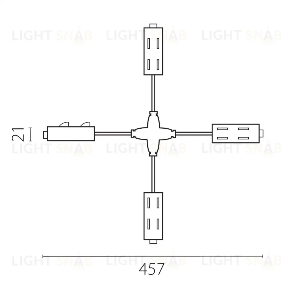 Соединитель питания Х-образный гибкий Lightstar Teta Pro 505294 505294