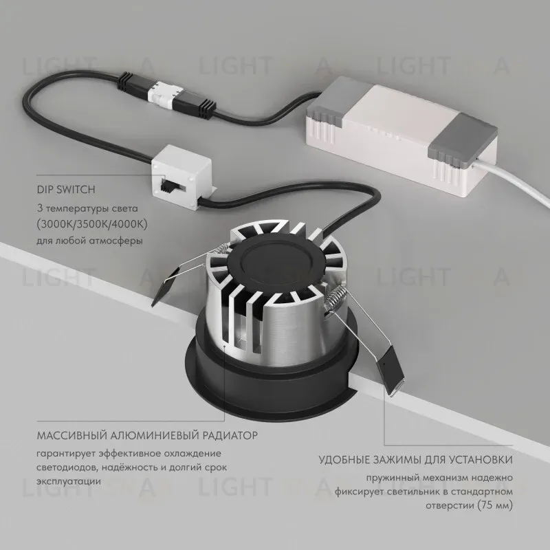 Встраиваемый светильник Denkirs Shine Glow DK2430-BK DK2430-BK