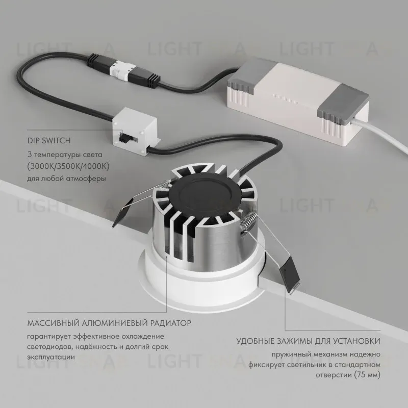 Встраиваемый светильник Denkirs Shine Glow DK2431-WH DK2431-WH