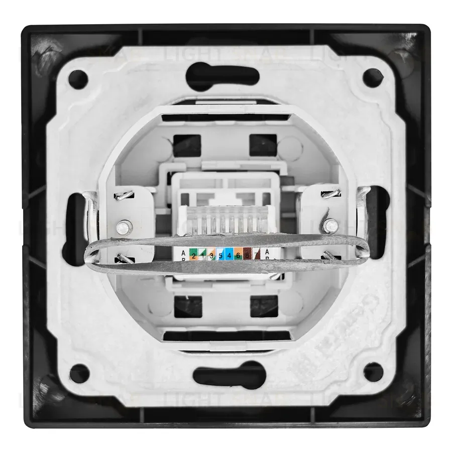Розетка компьютерная RJ45 скрытой установки IP20, черная "Дельта" General 477330 477330