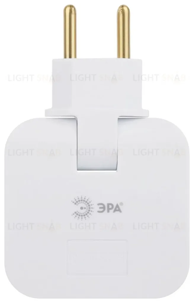 Разветвитель электрический Эра SPF-2-FL-USB поворотный на 2 розетки + 2USB 10А белый Б0069089 Б0069089