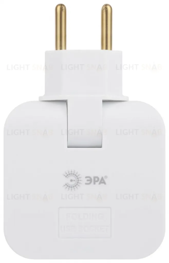 Разветвитель электрический Эра SPF-2-FL-USBC поворотный на 2 розетки + 2USB A+C 10А белый Б0069090 Б0069090