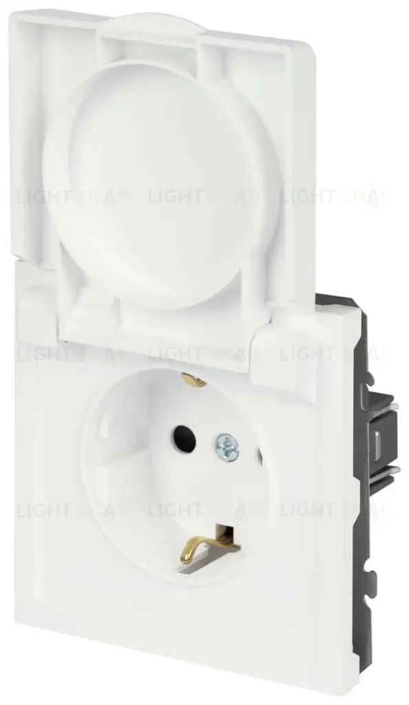 Розетка Эра Galaxy 15-2103-08 c заземлением 2P+E Schuko со шторками с крышкой 16А-250В IP20 белый матовый Б0070672 Б0070672