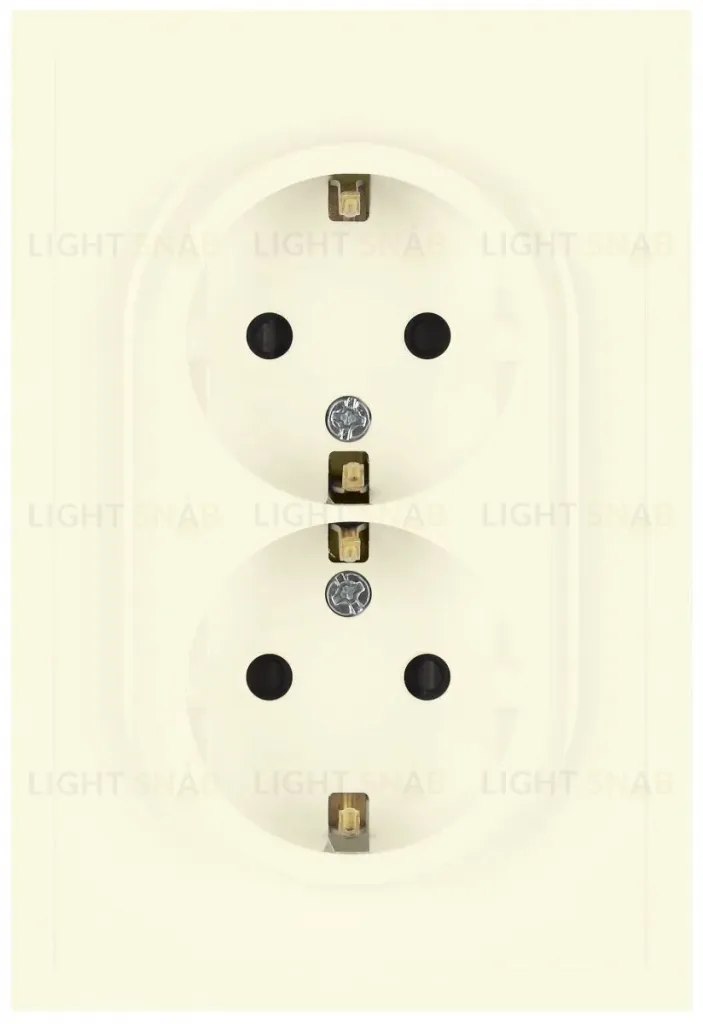 Розетка Эра Galaxy 15-2104-02 с заземлением двойная 2X2P+E Schuko 16А-250В IP20 слоновая кость Б0070679 Б0070679