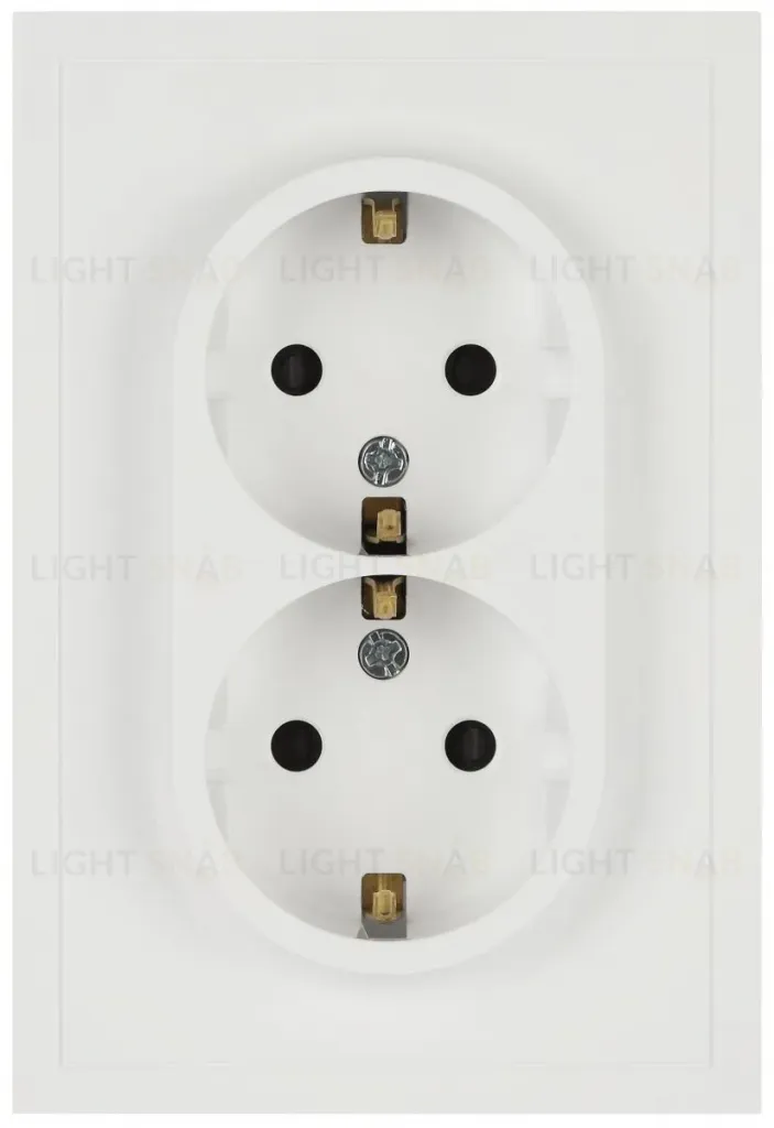 Розетка Эра Galaxy 15-2105-08 с заземлением двойная 2X2P+E Schuko со шторками IP20 16А-250В белый матовый Б0070711 Б0070711