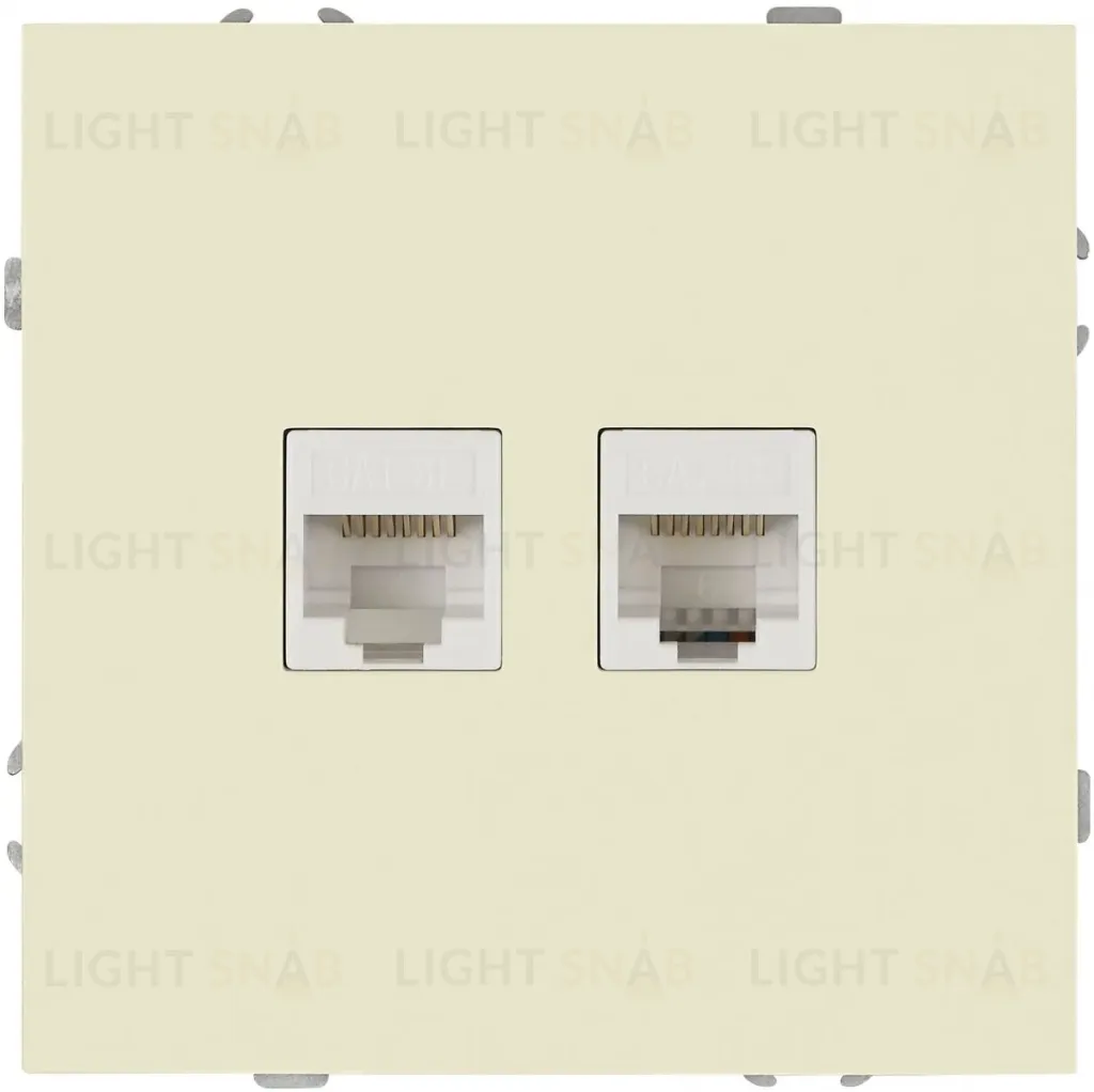 Розетка Эра Galaxy 15-3108-02 информационная двойная 2XRJ45 IP20 слоновая кость Б0070758 Б0070758