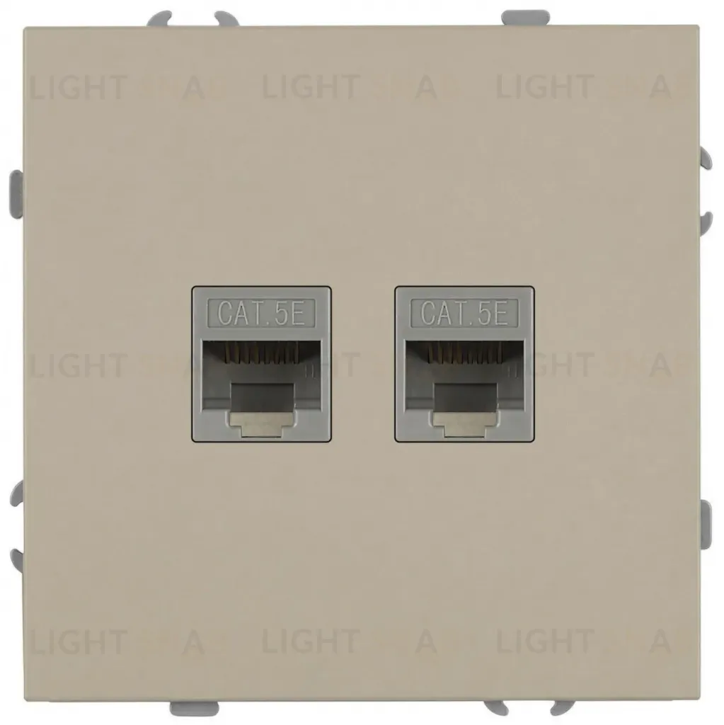 Розетка Эра Galaxy 15-3108-04 информационная двойная 2XRJ45 IP20 шампань Б0070762 Б0070762