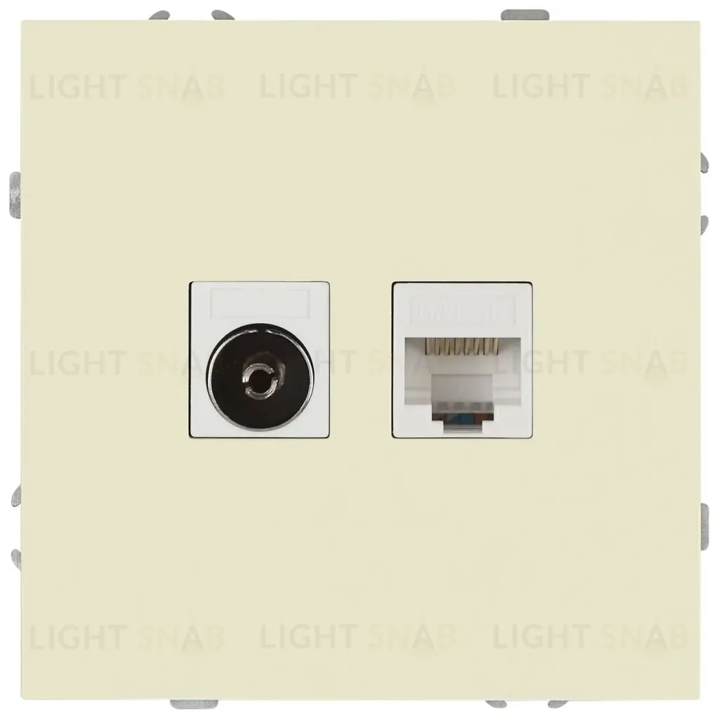Розетка Эра Galaxy 15-3110-02 комбинированная RJ45+TV IP20 слоновая кость Б0070778 Б0070778