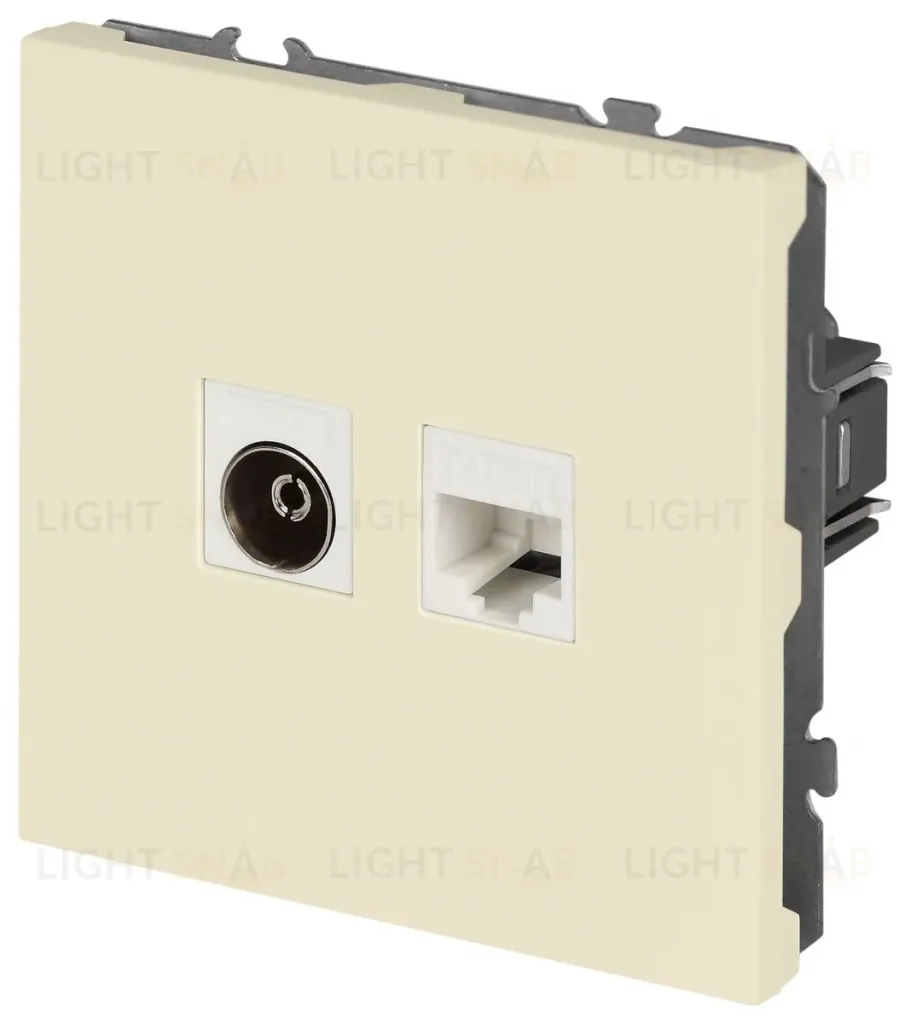 Розетка Эра Galaxy 15-3110-02 комбинированная RJ45+TV IP20 слоновая кость Б0070778 Б0070778