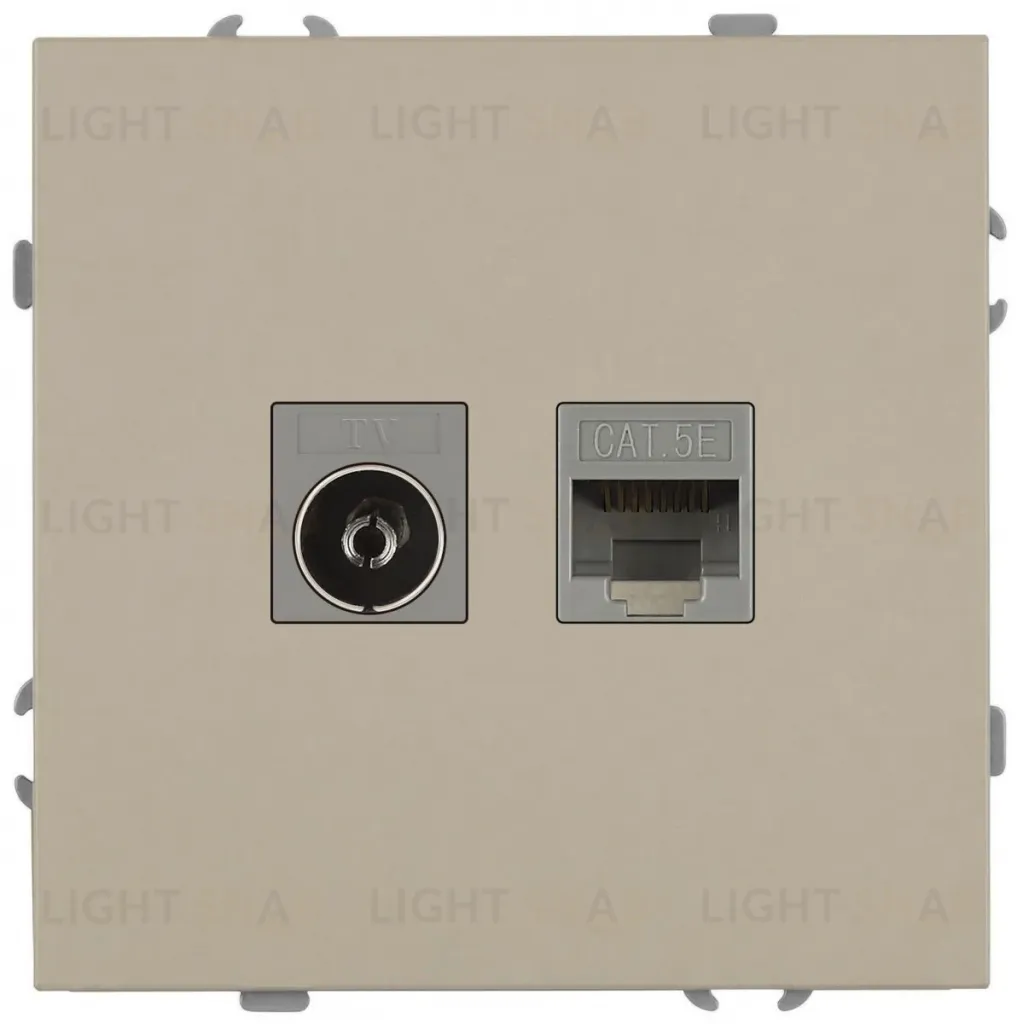 Розетка Эра Galaxy 15-3110-04 комбинированная RJ45+TV IP20 шампань Б0070782 Б0070782